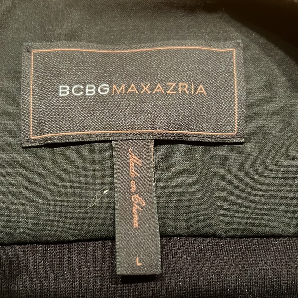 BCBGMaxAzaria Black Vest With Satin And Net Decoration On Left Shoulder Size L - Picture 8 of 8